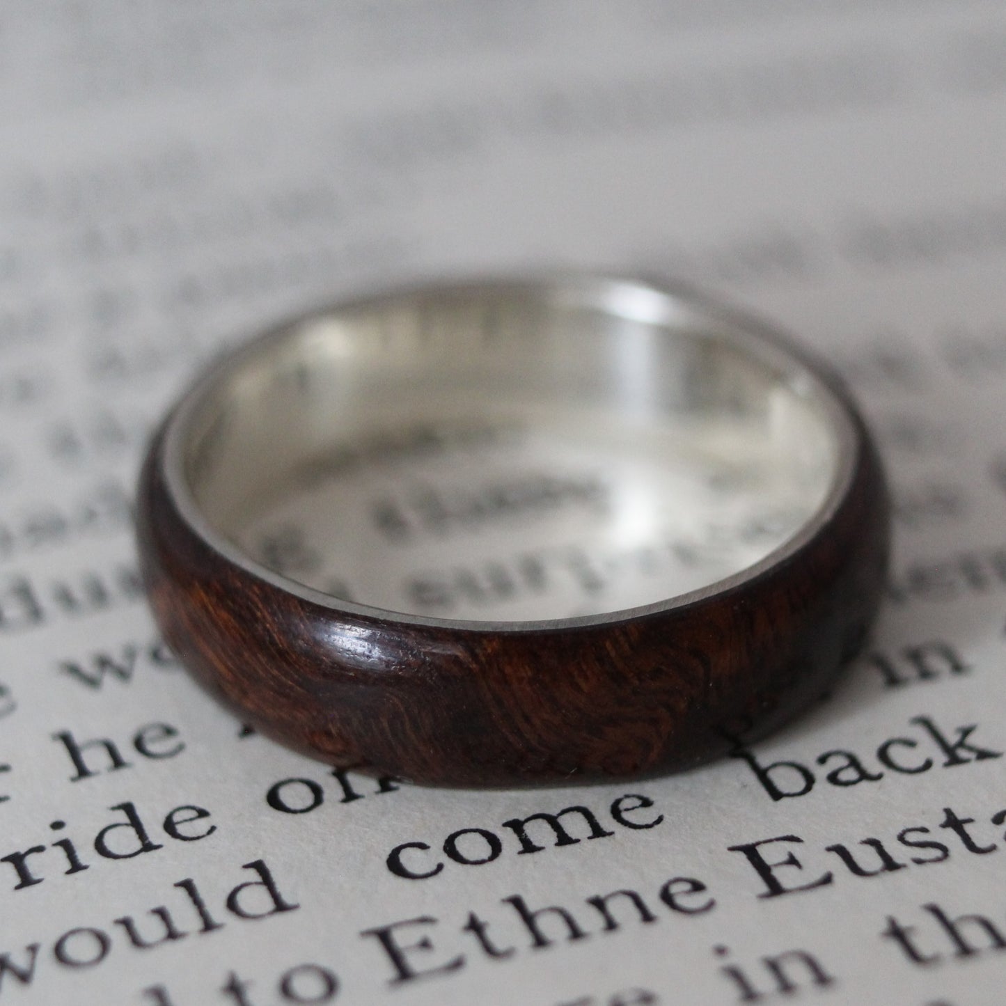 Sterling Silver and Wood Ring